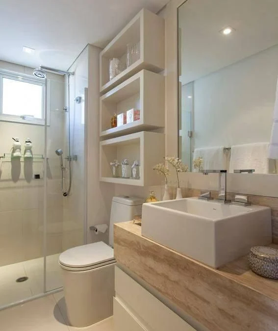 Lavatório em Travertino Romano Resinado Estucado